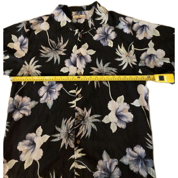 Tommy Bahama 100% Silk Shirt Short Sleeve Floral Hawaiian Button Mens Medium - Picture 4 of 4